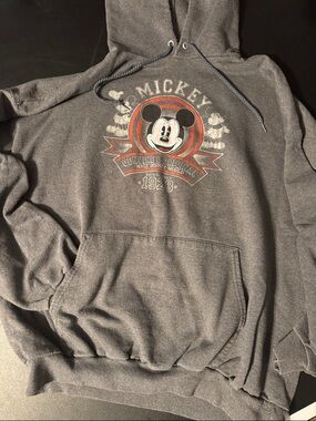 Disney Gray Hoodie with Red & Black Mickey Graphic